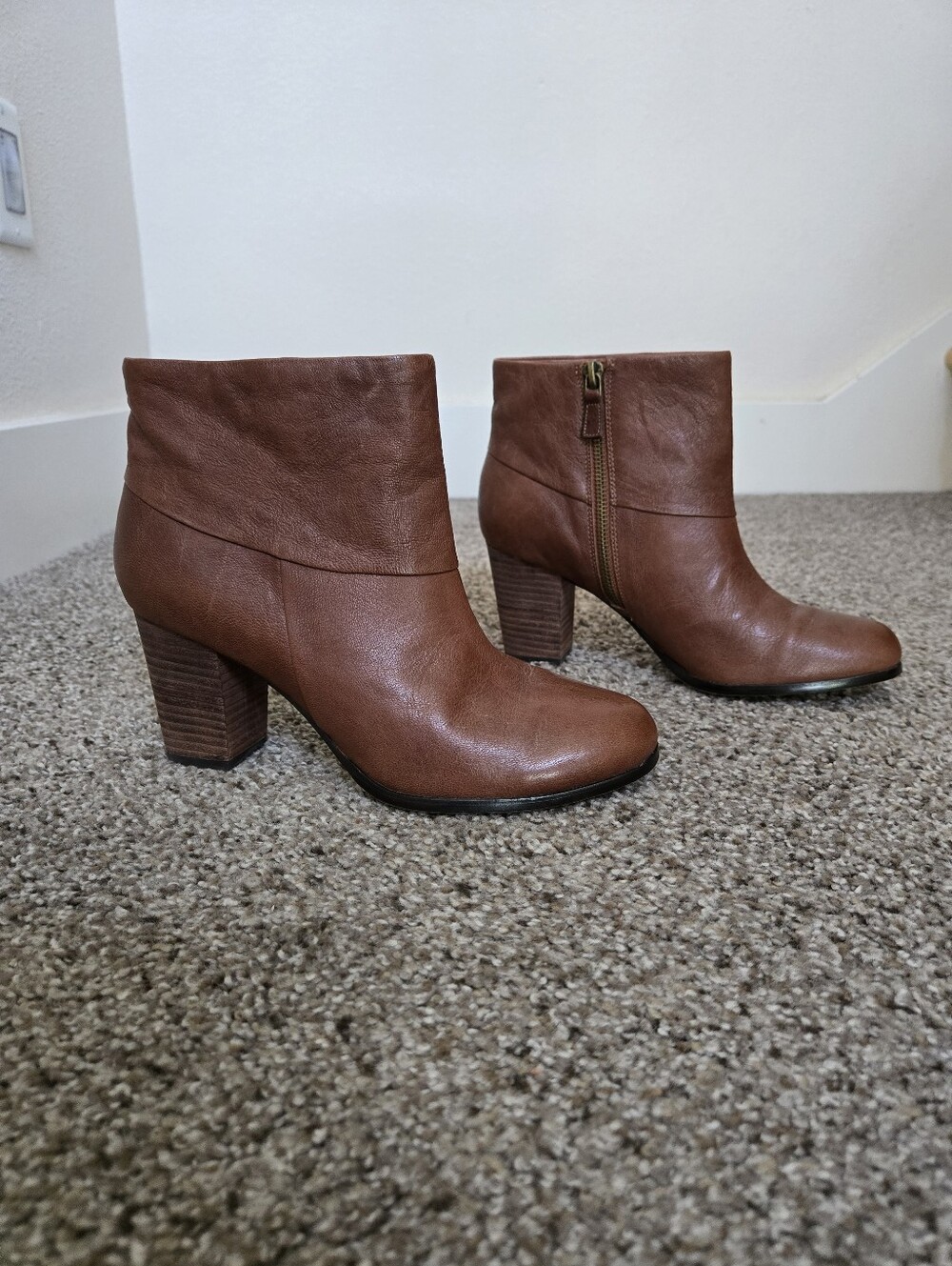 Cole Haan Cassidy Boots Women's Size 7.5 Nike Air Tech Brown Leather